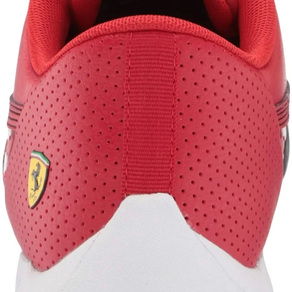 Men’s PUMA Ferrari Sneaker red black with ferrari logo athletic shoe white base - Picture 3 of 9